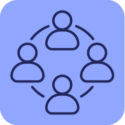 graphic representation of a group of connected people