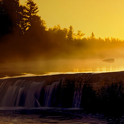 a waterfall.